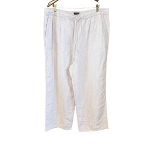 Jones New York 100% linen pull on pants plus size 2X drawstring waist cream
